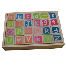 Preschool Toy Wooden Silk Screen Alphabet Blocks For Kids